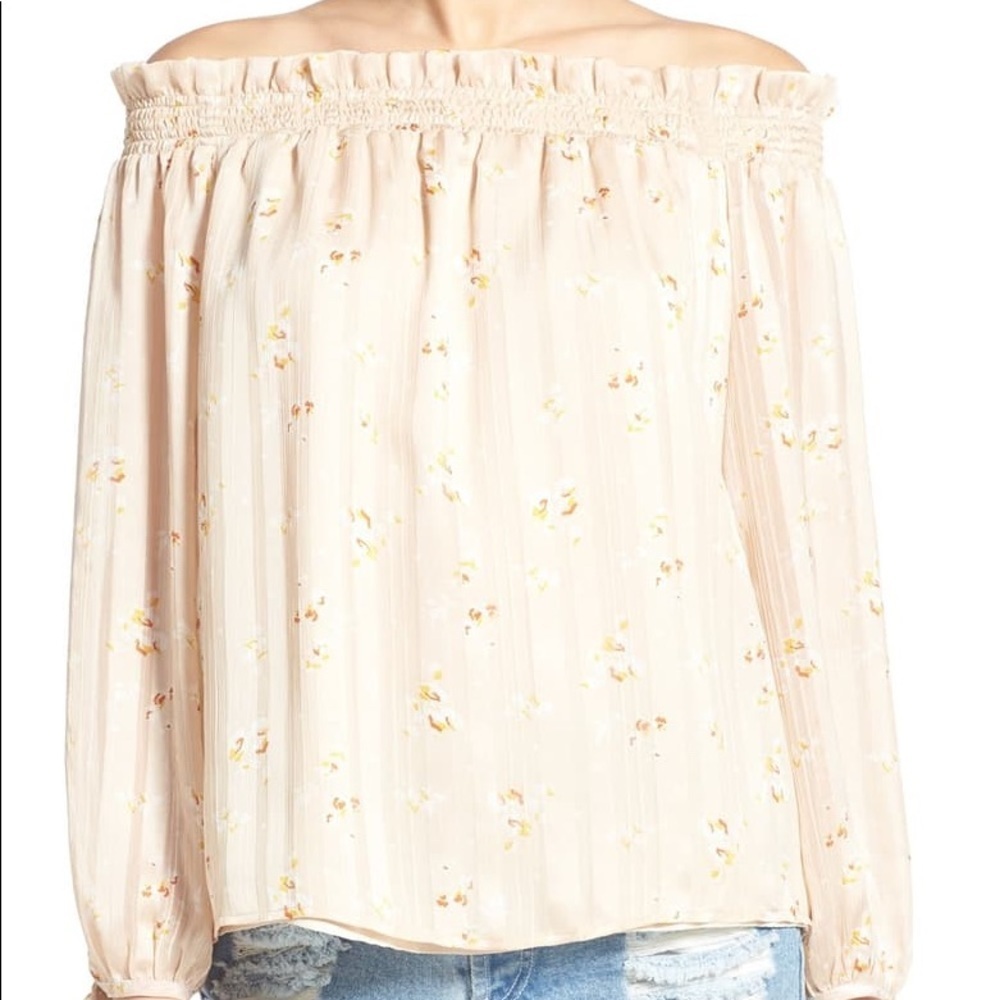 WAYFâ Off the Shoulder Long Sleeve Top Floral M